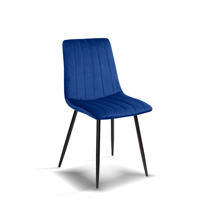 FURNITURE STYLE FS7066INDIVEL IRIA Pack 4 Sillas de Comedor Terciopelo Color Azul