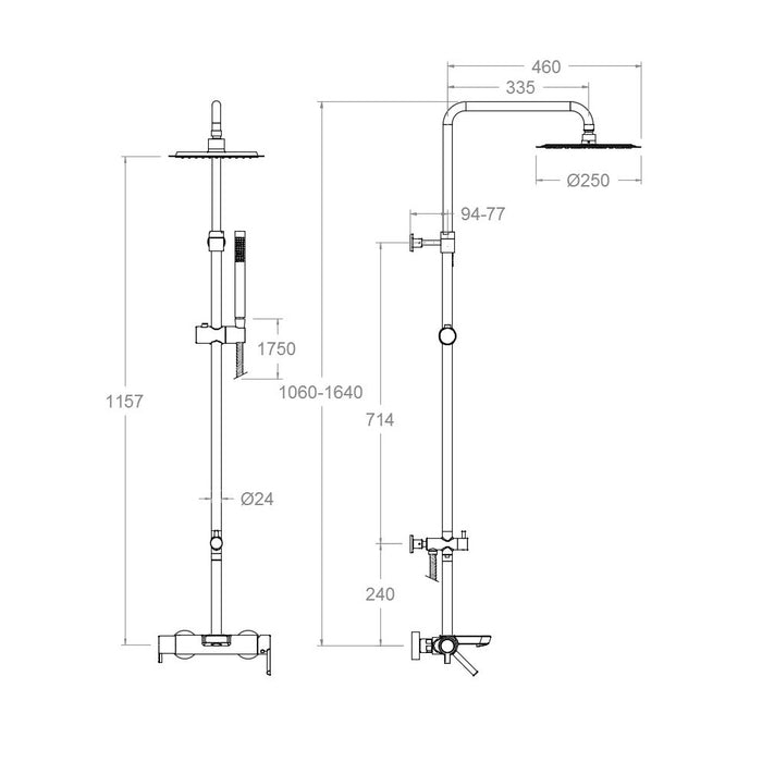 RAMONSOLER 335602RM250 DRAKO Grifo Termostático Columna Bañera Telescópica Cromo