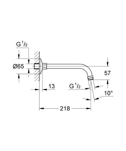 GROHE 27 406 000 Brazo De 1/2 218 mm