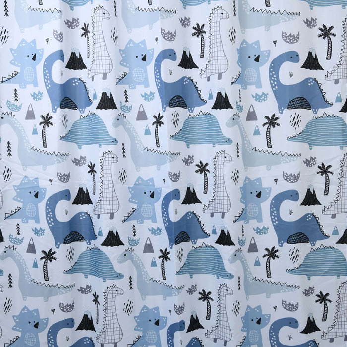 GEDY TTE13631200 DINOSAURS Cortina de Ducha Blanco y Azul