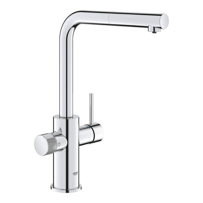 GROHE 30 590 000  BLUE Pure Minta Monomando de fregadero para sistemas de agua filtrada con caño extraíble cromo
