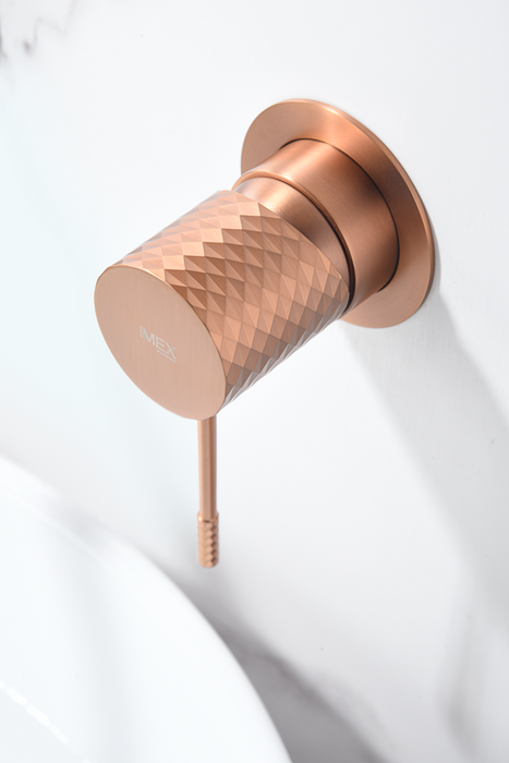 IMEX GLG053/ORC GÉNOVA Monomando Empotrado Lavabo Oro Rosa Cepillado
