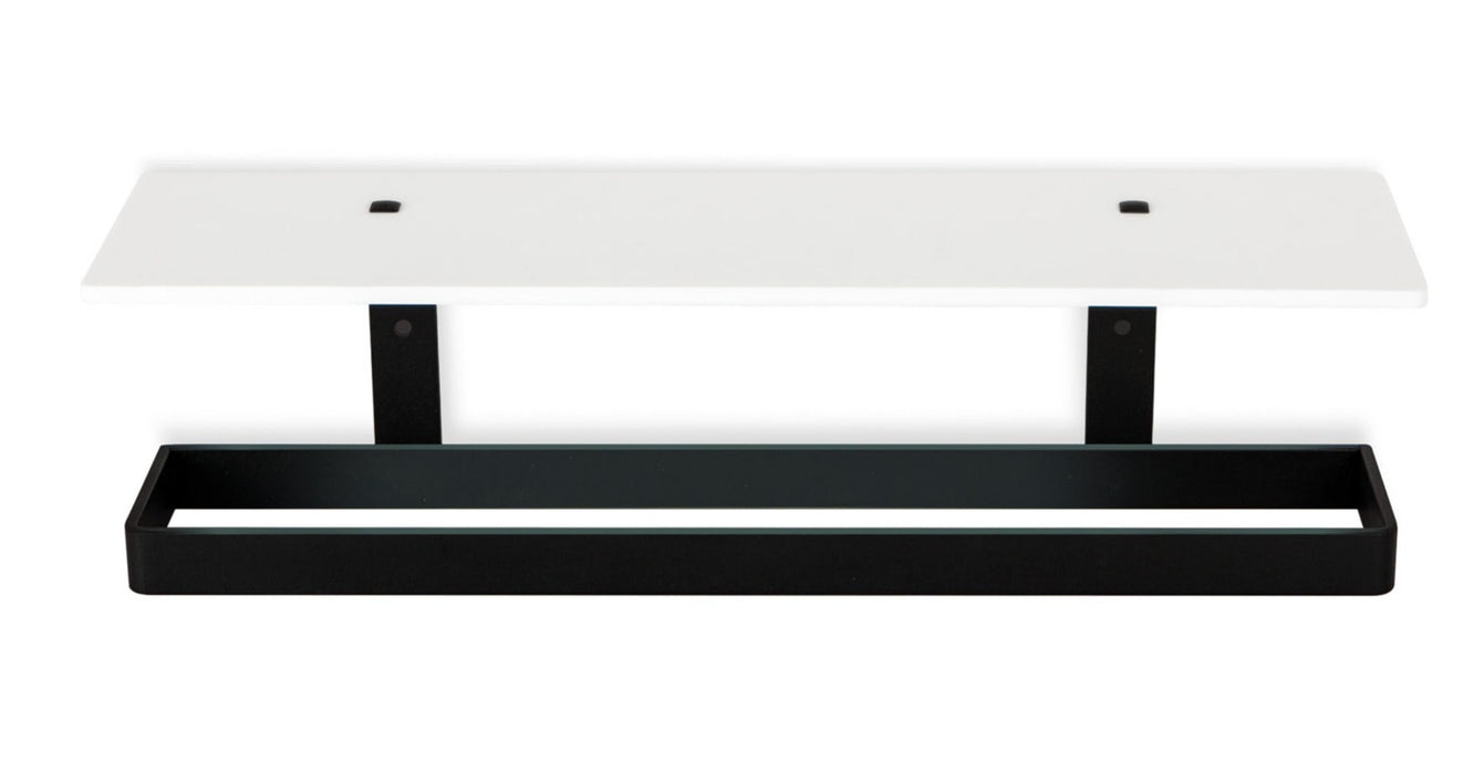 BELTRAN 10922 TURIN Estantería con Barra Toallero Sin Defensa Negro/Blanco