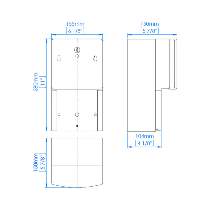 MEDICLINICS PR0700CS Dispensador de Papel Higiénico para Pared 2 Rollos Acero Inox AISI 304 Satinado