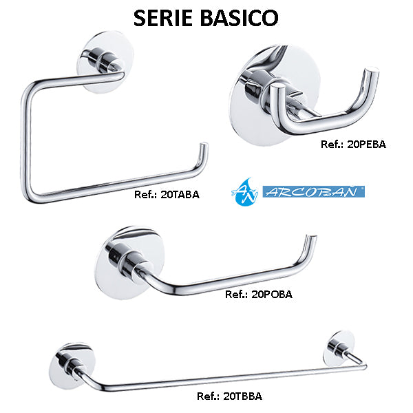 ARCOBAÑ 20POBA BÁSICO Portarrollos Básico Adhesivo Acero Inox