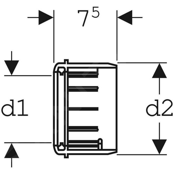 GEBERIT 367.928.16.1 Manguito Adaptador PE D1 90mm D2 110mm