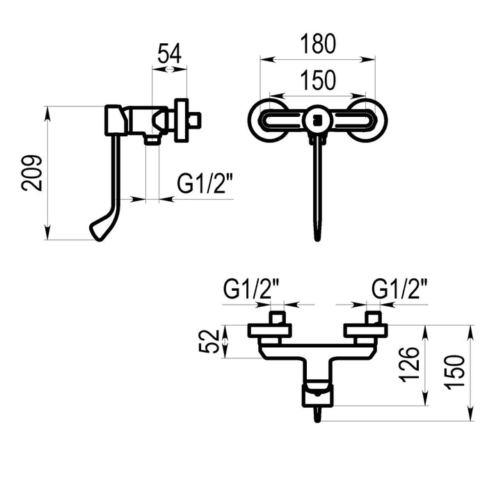 PRESTO 71335TG Grifo termostático gerontológico ducha ingo Cromo
