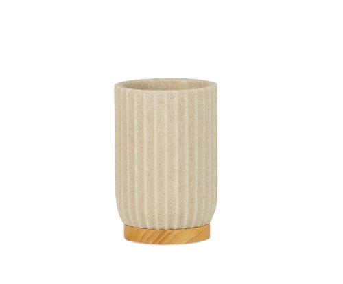 ANDREA HOUSE BA72033 Portacepillo Resina Madera Beige