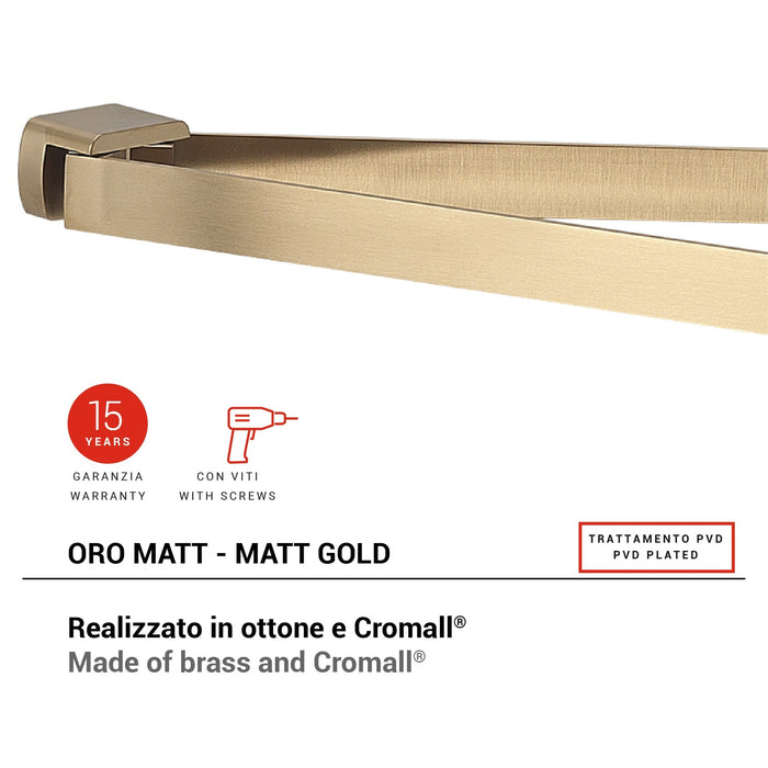 GEDY PI238800000 PIRENEI Toallero Doble Oro Mate
