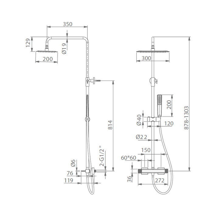 IMEX BDF065/OC FIRENZE-SASSARI Monomando Conjunto Ducha Oro Cepillado