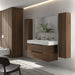 SALGAR 116054 BEQUIA PLUS METAL Mueble de Baño 1 poza Porcelana 120cm Nogal