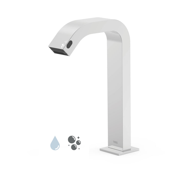 TRES 39210320 GRIFERÍA ELECTRÓNICA Grifo Electrónico De 1 Agua con Dispensador De Jabón Automático para Lavabo Color Cromo