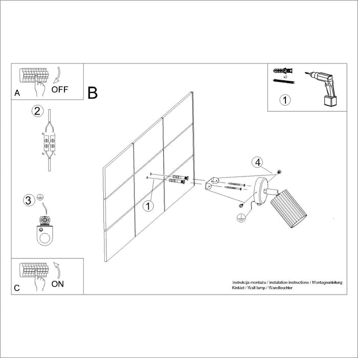 SOLLUX SL.2356 Aplique de pared KARBON amarillo con interruptor