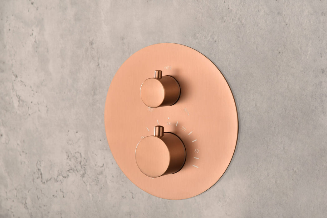 IMEX GTM039/ORC MONZA Conjunto Grifo Ducha Termostático Empotrado Oro Rosa Cepillado