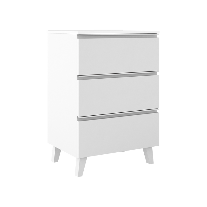 VISOBATH GRANADA Mueble de Baño con Lavabo 3 Cajones Color Blanco Ada Mate Tirador Blanco