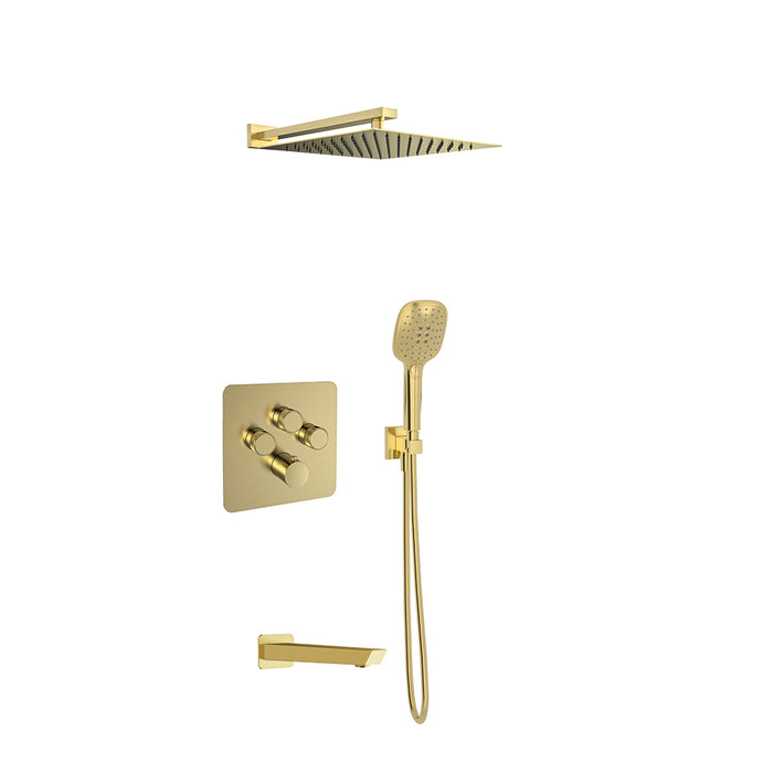 RamonSoler K85T3011OC SMART Conjunto Termostático Empotrado 3 vías Oro Cepillado