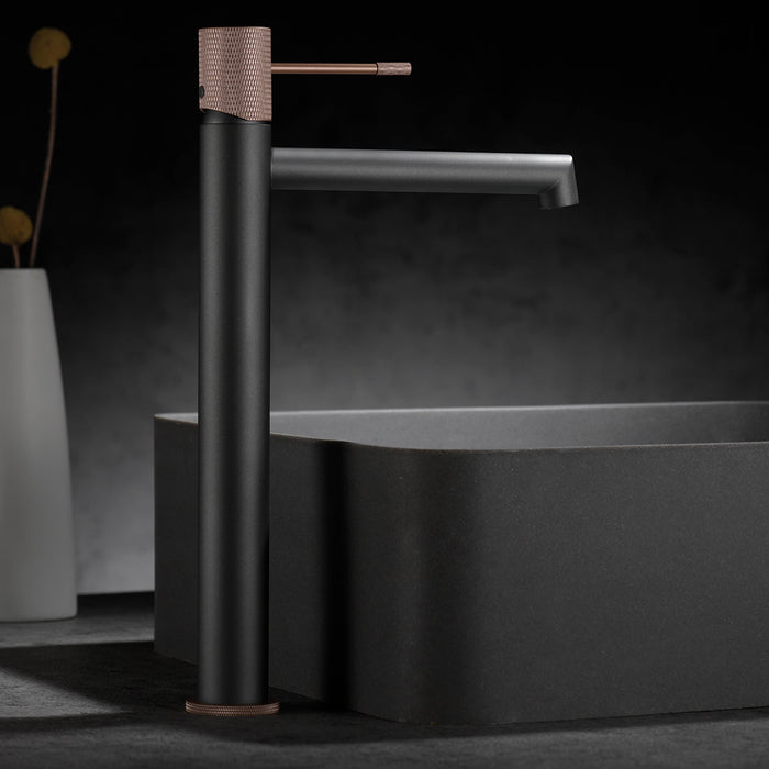 IMEX BDD038-3GC LINE Grifo de Lavabo Alto Gris Champagne