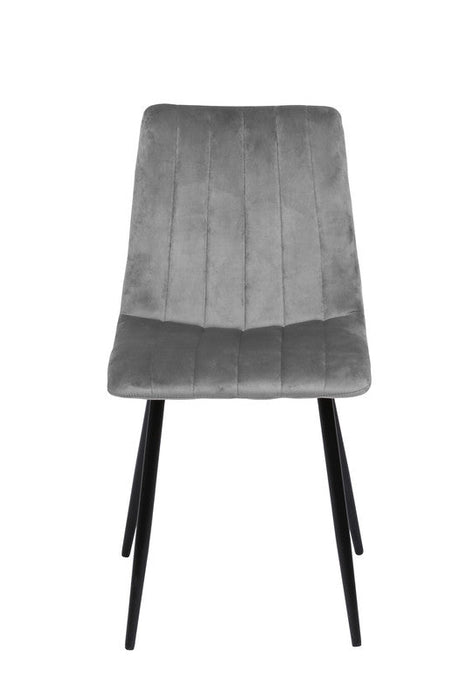 FURNITURE STYLE FS7066PIEDVEL IRIA Pack 4 Sillas de Comedor Terciopelo Color Gris