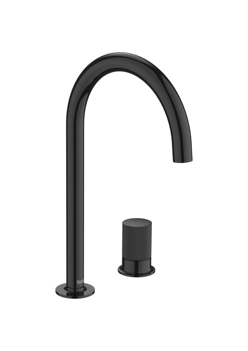 ROCA A5A3D3FCN0 NU Grifo Monomando Lavabo con Maneta de Repisa Maneta Stripes Negro Titanio