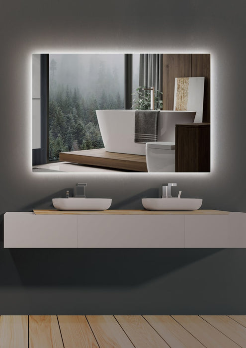 LEDIMEX SUEC006/80 SUECIA Espejo LED Cuadrado Retroiluminado Cromo 80x80 cm