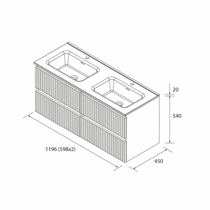 SALGAR 121746 KIRA Mueble+Lavabo IBON 120cm Roble