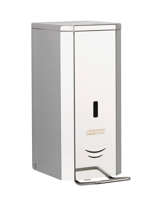 MEDICLINICS DJP0034C Dispensador de Jabón Líquido de 1 5L AISI 304 con Palanca de Acero Inox Acabado Brillo