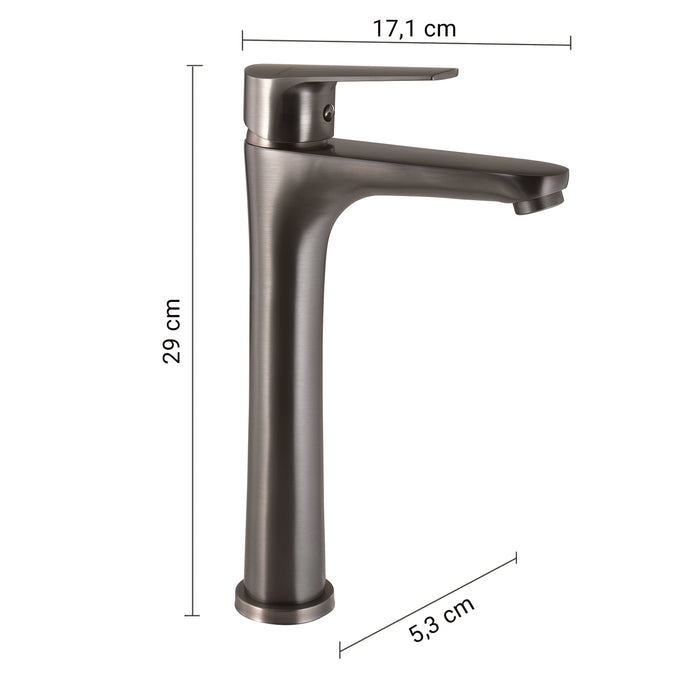 GEDY MXCO0281000 COMO Grifo alto de lavabo gun metal