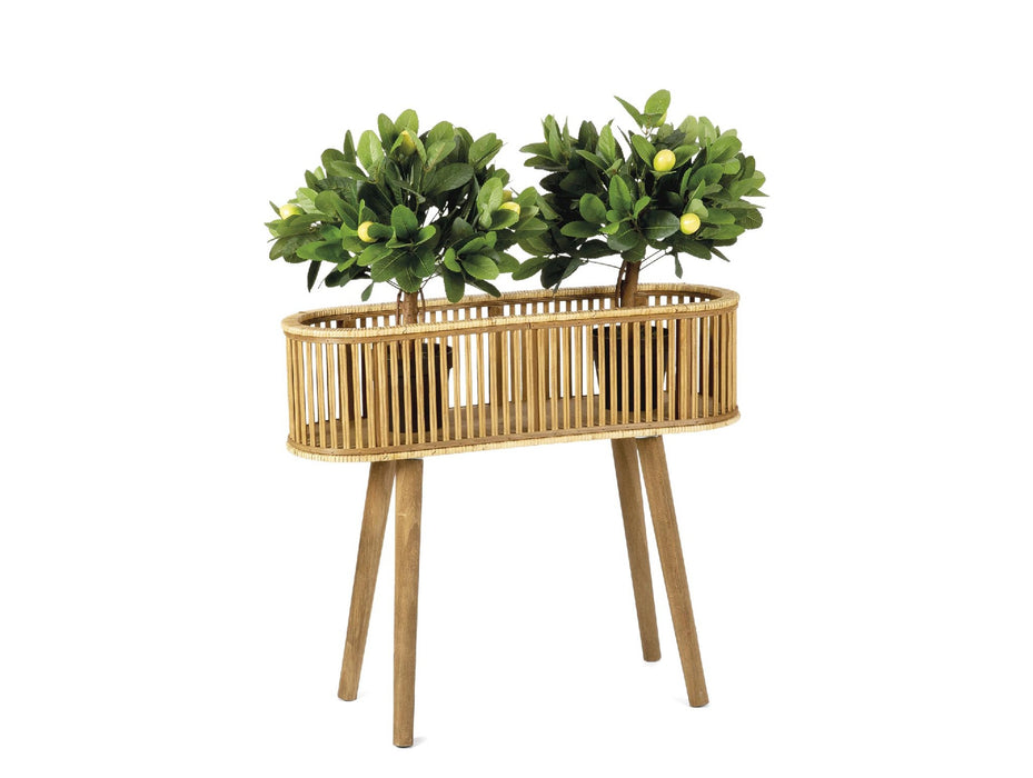 ANDREA HOUSE AX71040 Macetero Pie Bambú/Ratán 68x22x59,5 CM