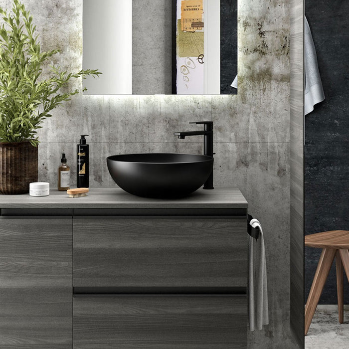 SALGAR 87734 LOKUM Lavabo Sobre Encimera Negro Mate
