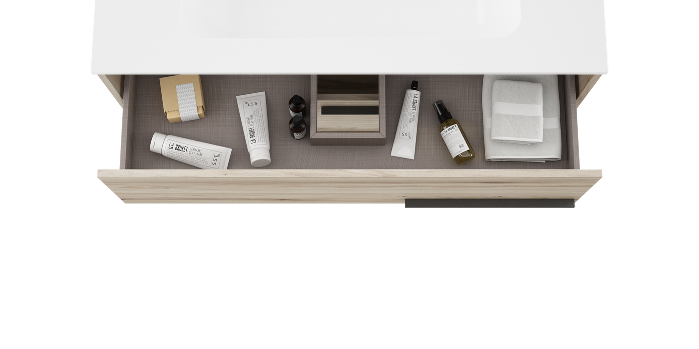 VISOBATH AQUA Mueble de Baño con Lavabo Color Aliso Tirador Grafito