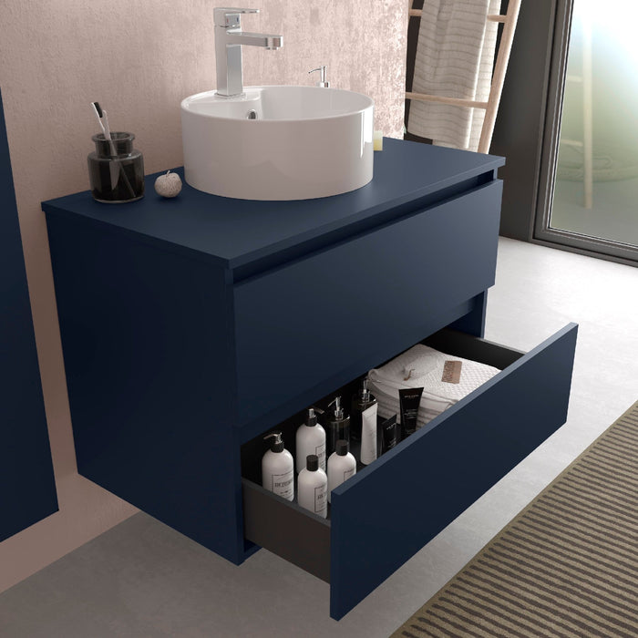 SALGAR BEQUIA Mueble de Baño con Tapa Encimera Color Azul Mate