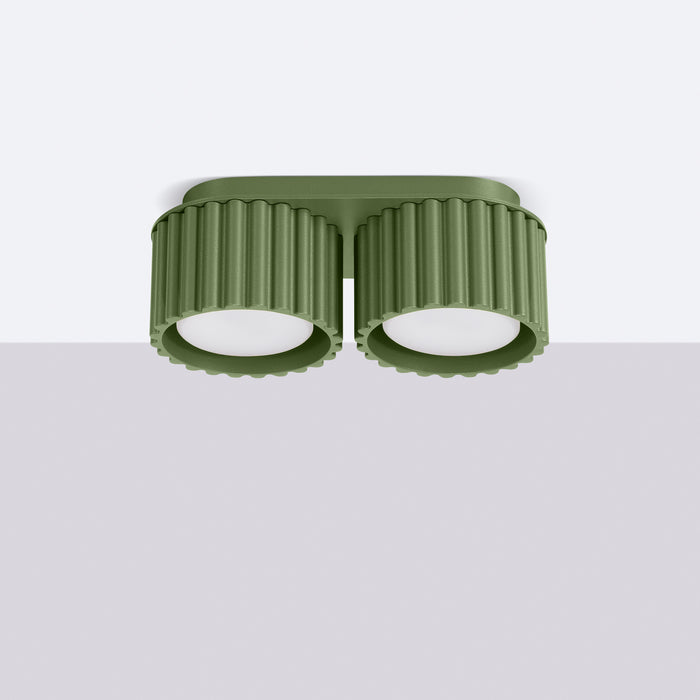 SOLLUX SL.1798 AURA Lámpara De Techo 2 Verde Oliva Gx53