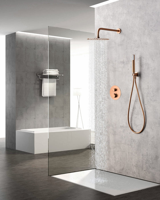 IMEX GTM039/ORC MONZA Conjunto Grifo Ducha Termostático Empotrado Oro Rosa Cepillado