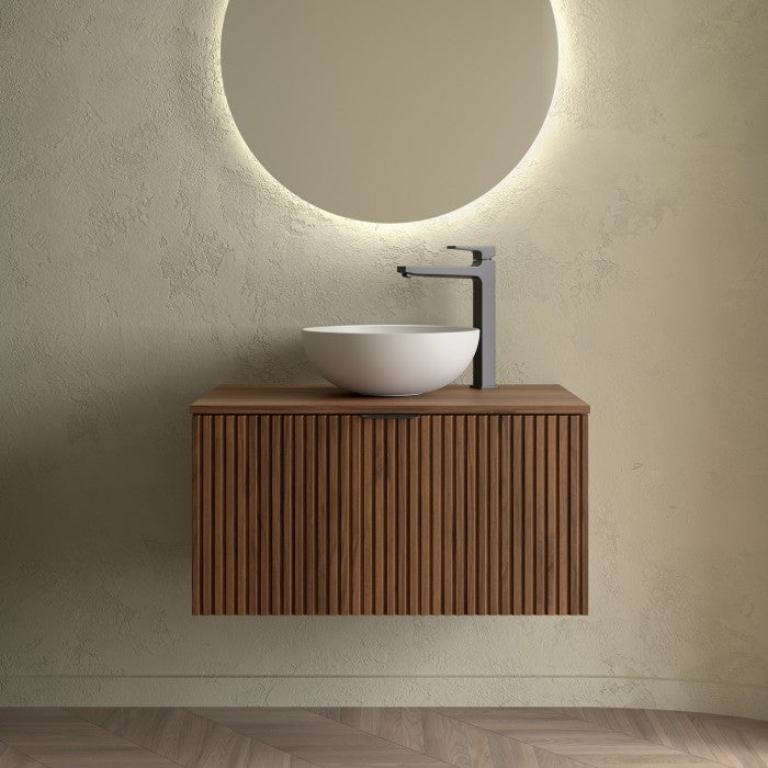 SALGAR BIBA Mueble de Baño con Tapa Encimera 1 Cajón Contenedor Color Nogal Maya