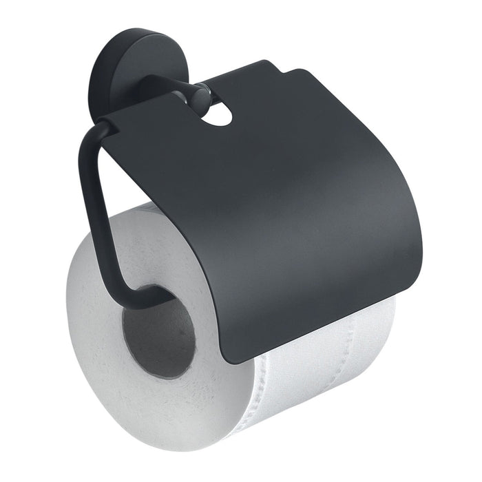 GEDY 23251400200 EROS Portarrollos Con Tapa Negro Mate