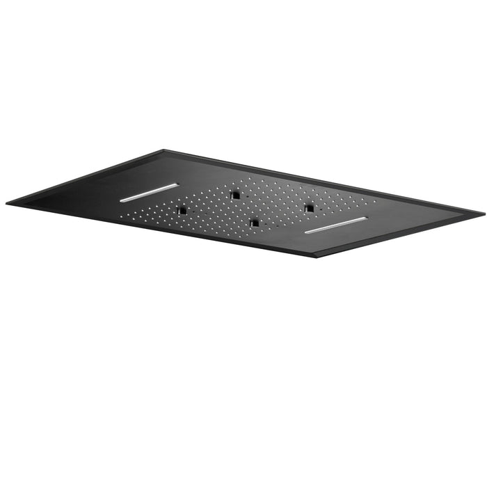 IMEX RDG590-P/NG Rociador Empotrado Rectangular 3 Vías con Premarco Negro Mate