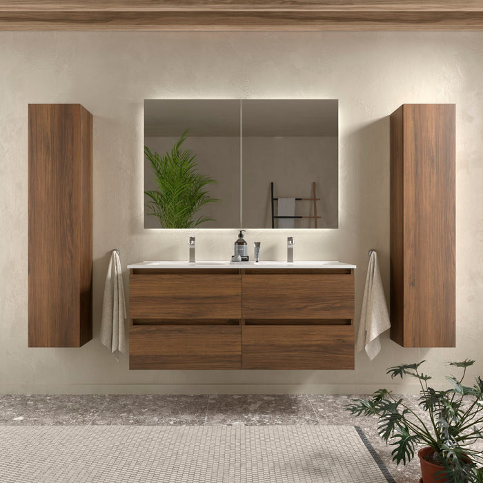 SALGAR 110410 BEQUIA Mueble de Baño con Lavabo 120 cm Color Nogal Maya