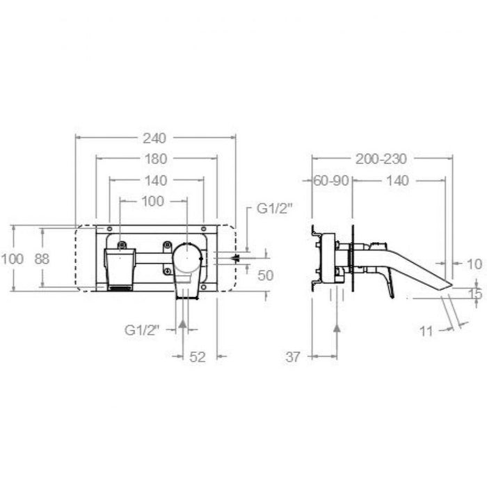 RAMONSOLER 212001NC URBAN CHIC Grifo Monomando Lavabo Empotrado Color Níquel Cepillado