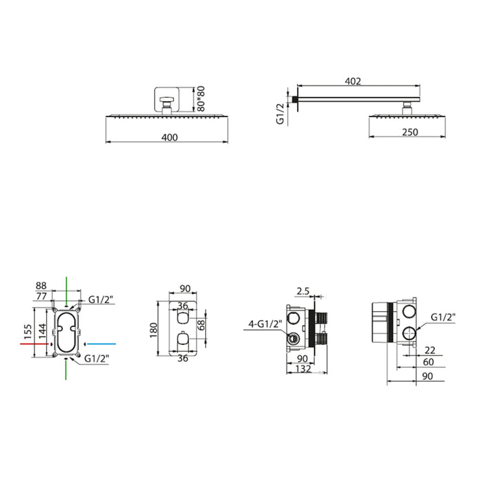 IMEX SRF065/NQ FIRENZE-SASSARI Kit Monomando Ducha Con Rociador Niquel