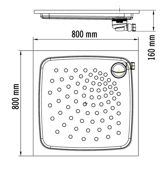 MEDICLINICS SN0800CS Plato de Ducha Encastrable/Superficie Inox Satinado