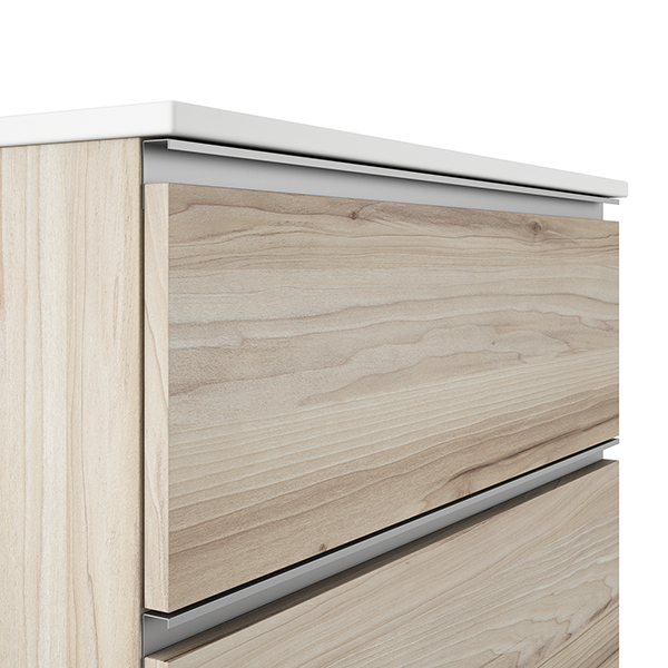 VISOBATH GRANADA Mueble de Baño con Lavabo Suspendido 2 Cajones Color Aliso Tirador Aluminio
