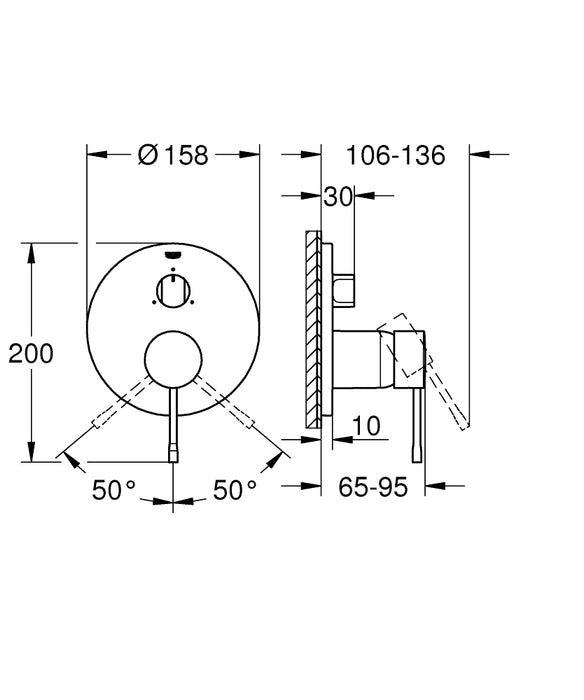 GROHE 24 169 DC1 ESSENCE Monomando Con Inversor De 3 Vías Acero