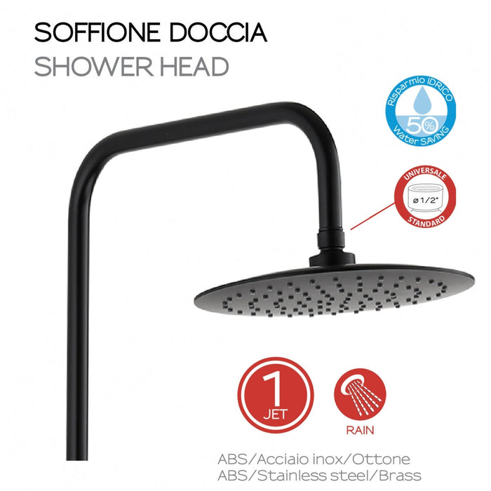 GEDY GYSC1025160 STAR PLUS Grifo Monomando Gran Ducha Telescópico Negro Mate