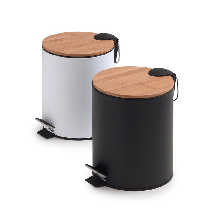 GEDY 13094000000 KENTA Papelera Caída Amortiguada 3 Litros Natural-Blanco Mate