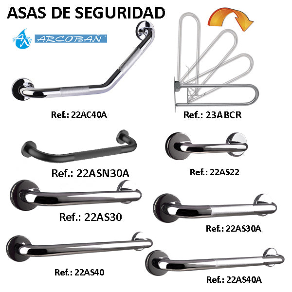 ARCOBAÑ 22ASN30A  Asa Seguridad Negra 33cm Antideslizante
