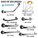 ARCOBAÑ 22ASN30A  Asa Seguridad Negra 33cm Antideslizante