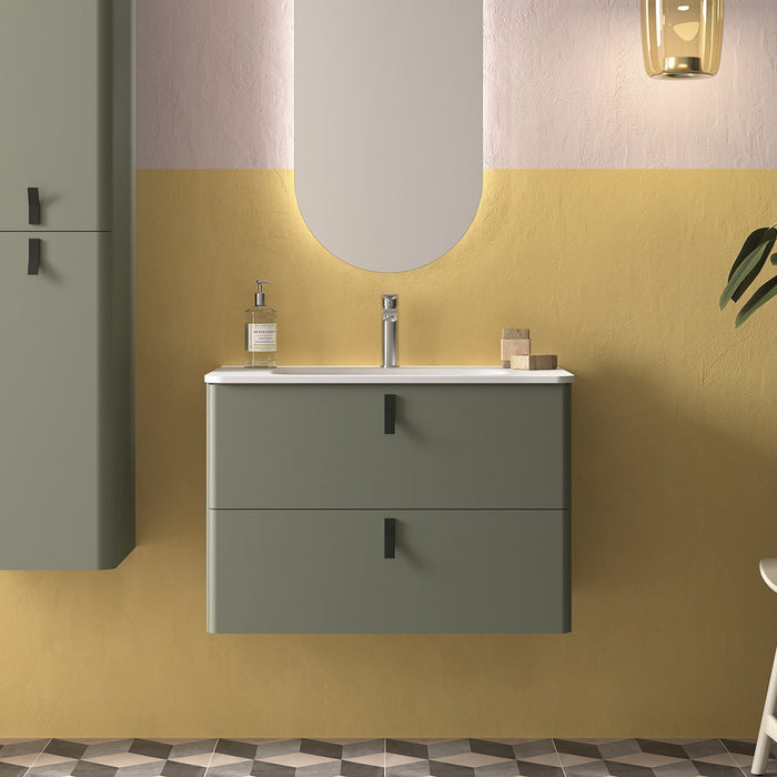 SALGAR UNIIQ Mueble de Baño con Lavabo 2 Cajones Color Verde Bosque