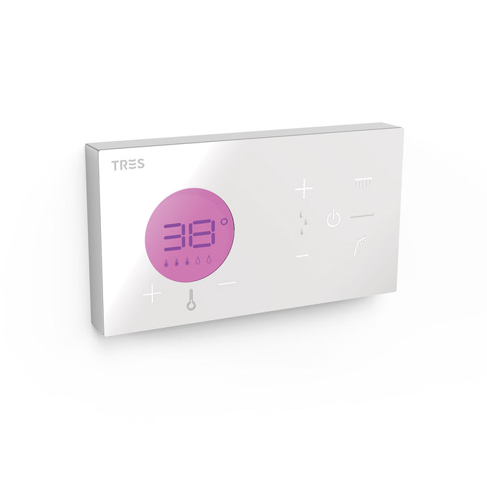 TRES 49286299 SHOWER TECHNOLOGY Control Termostático Electrónico Empotrado De 2 Vías Shower Technology Blue Edition Blanco