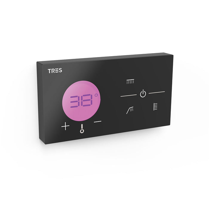 TRES 49288398 SHOWER TECHNOLOGY Control Termostático Electrónico Empotrado De 3 Vías Shower Technology Blue Edition Color Negro