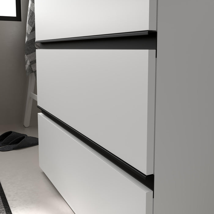 SALGAR 117553 BEQUIA PLUS METAL Mueble de Baño 1 poza Porcelana 110cm Blanco Mate